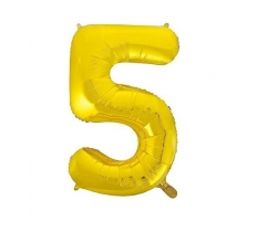 34" Classic Gold Number 5 Foil Balloon ( 1 )
