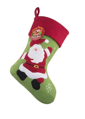 Deluxe Plush Santa Christmas Stocking 40cm x 25cm