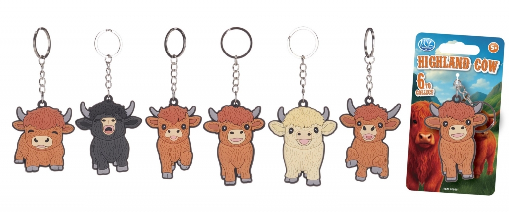 2D Highland Cow Keyring - Click Image to Close