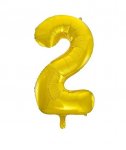 34" Classic Gold Number 2 Foil Balloon ( 1 )