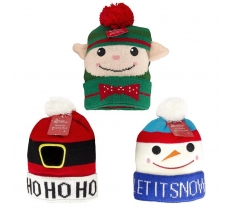 Children Size Xmas Beanie Hat ( Assorted )