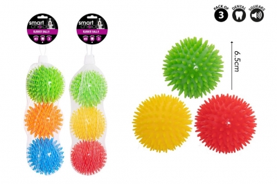 Spikey Rubber Ball Dog Toy 3 Pack