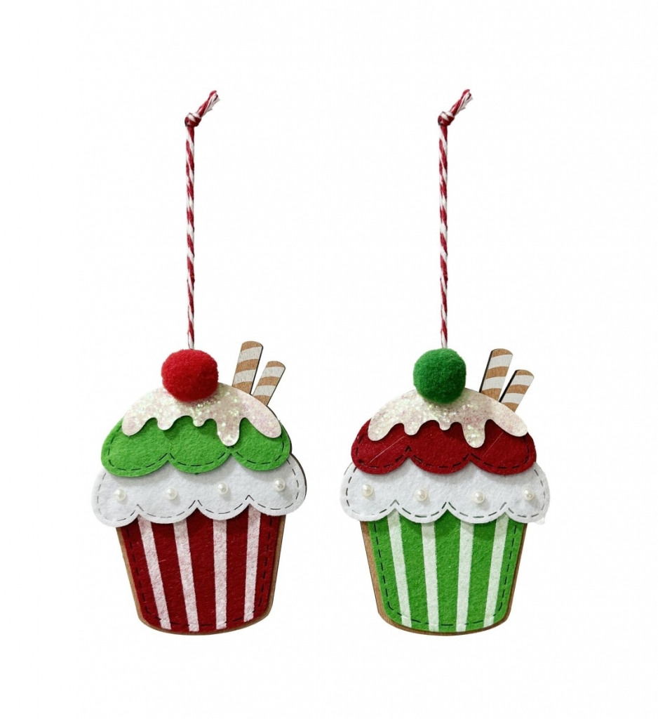 Christmas Hanging Cupcake Deco 11cm - Click Image to Close