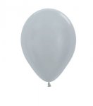 Satin Solid Silver 12" Latex Balloons 30cm- 25 Pack