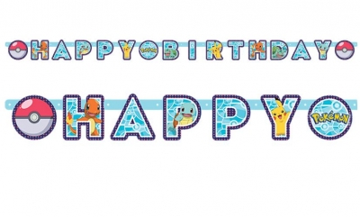 Pokemon Happy Birthday Letter Banners 2.18M X 12cm