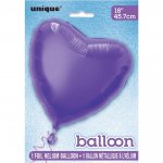 Solid Heart Foil Balloon 18" Deep Purple