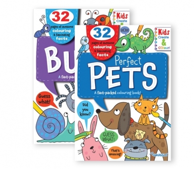 Kids Colouring and Facts, Pets & Bugs