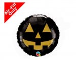 Round Jack Face 9" Black And Gold Balloon