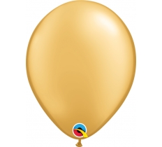Qualatex 11" Round Gold Plain Latex Balloons 25 Pack