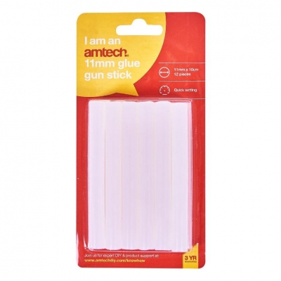 Amtech 12 Pack Clear Glue Gun Sticks ( 11 X 100mm )