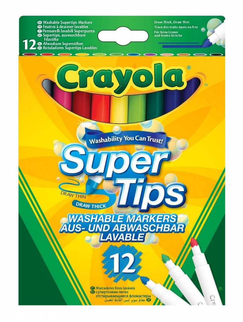 Crayola 12 Bright Supertips ( 58-7509 ) - Click Image to Close