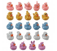 72 x Novelty Glitter Pvc Ducks 24 Assorted