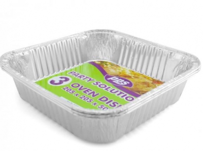 Foil Oven Dishes Square 205 X 205 X 50M 3Pc