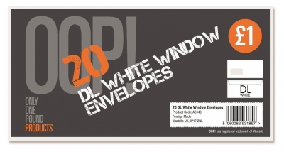 DL White Window Envelopes 25 Pack