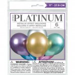Solid Color Assorted Platinum 11" Latex Balloons 6 Pack