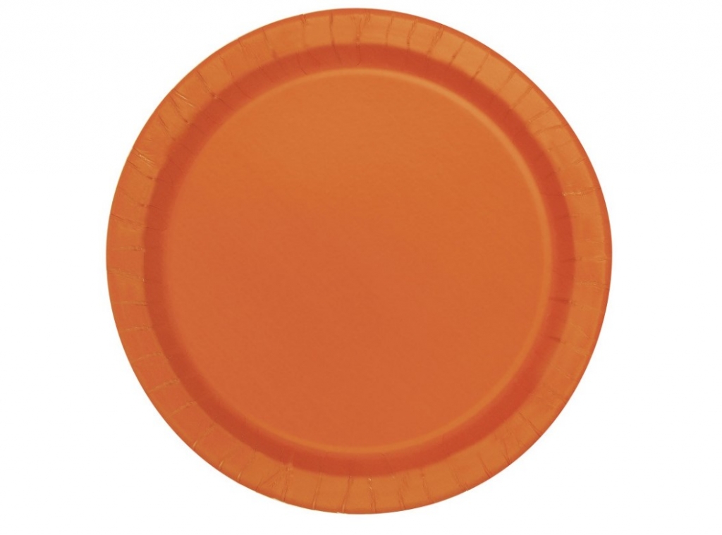 Pumpkin Orange 7" Dessert Plates 8pack - Click Image to Close