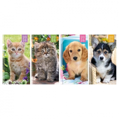 2026 Diary Slim WTV Photo Kitten & Puppy