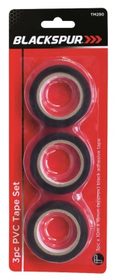 Blackspur 3 Pack Pvc Tape Set - 10M