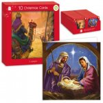 Square Traditional Religious Christmas Cards Pack Of 10