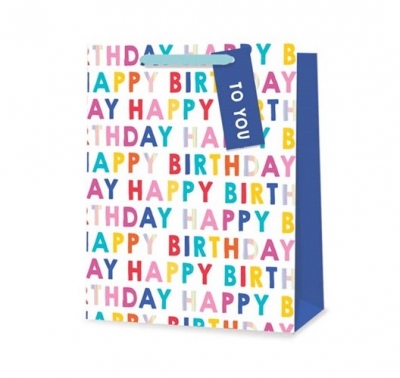 Gift Bag Multicolour Happy Birthday Medium