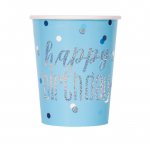 Glitz Blue Happy Birthday Prism 9oz Cup 8pc