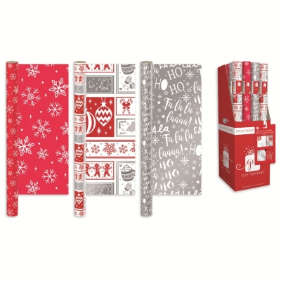 Christmas Red And White Modern Gift Wrapping Paper 4m