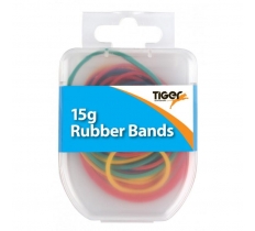 Tiger Essential 15G Rubber Bands Coloured