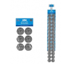 Stainless Steel Scourers 8pk With Clip Strip