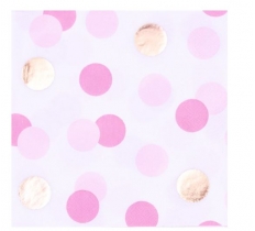 3PLY NAPKINS PINK & GOLD DOTS 16PACK