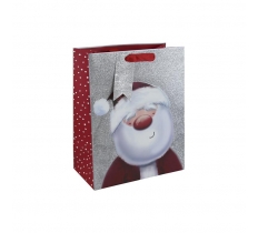 Christmas Xmas Santa Glitter Medium Bag(215mmx253mmx102mm)