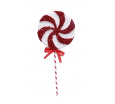 CANDY CANE LOLLIPOP PICK 47cm TINSEL