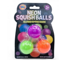 Neon Glow In The Dark Squeeze Squish Balls 3 Pack
