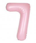 34" Unique Matte Lovely Pink Number 7 Foil Balloon