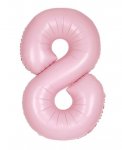 34" Unique Matte Lovely Pink Number 8 Foil Balloon