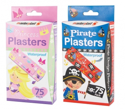 75 Pack Pirate & Princess Plaster