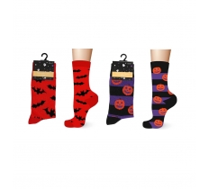 Ladies Cotton Halloween Design Socks