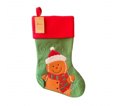 Deluxe Plush Gingerbread man Christmas Stocking