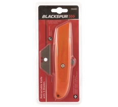 Blackspur Retractable Knife With 5 Blades - Aluminium Alloy