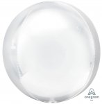 White Orbz Xl Packaged 15" Foil Balloons