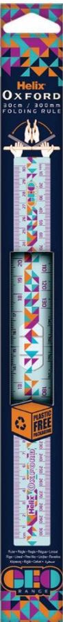 Helix 30cm Oxford Geo Folding Rule Orange - Click Image to Close