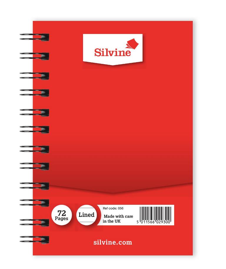 Silvine Twin Wire Notebook Lined 126mm X 86mm 72 Pages - Click Image to Close