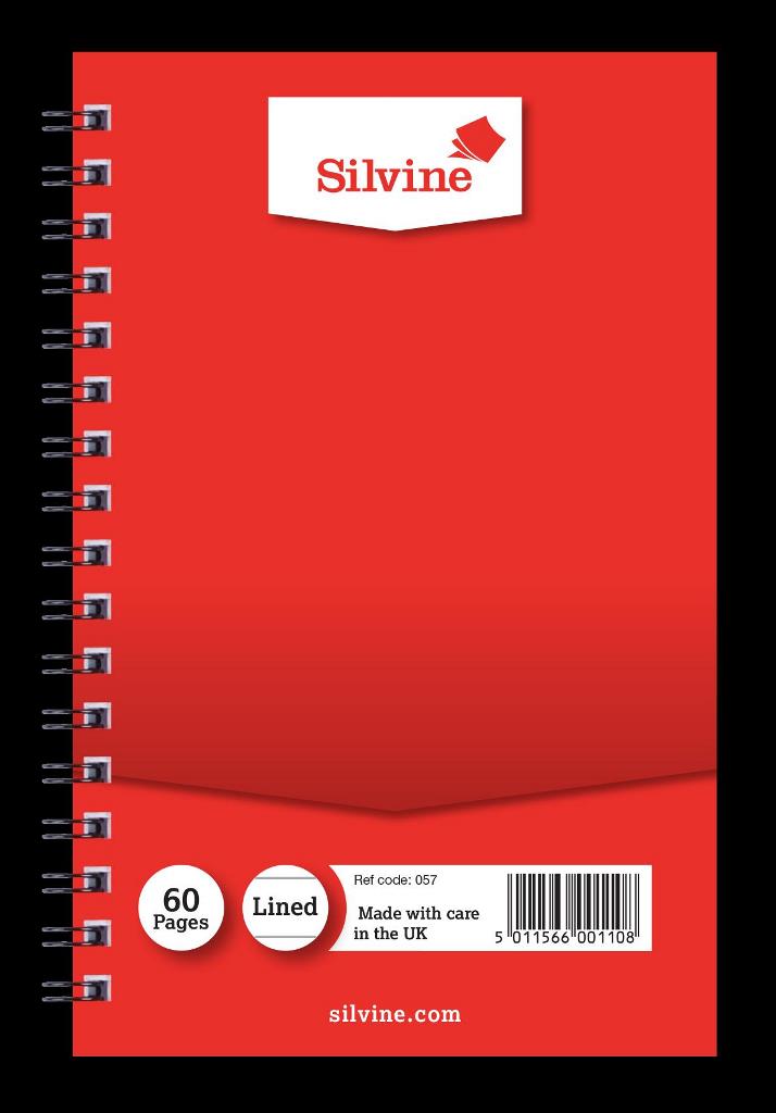 Silvine Twin Wire Notebook Lined 158mm X 101mm 60 Pages - Click Image to Close