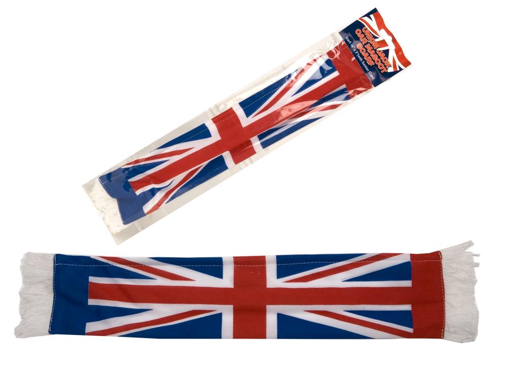 Union Jack Mini Car Scarf 16" X 3" - Click Image to Close