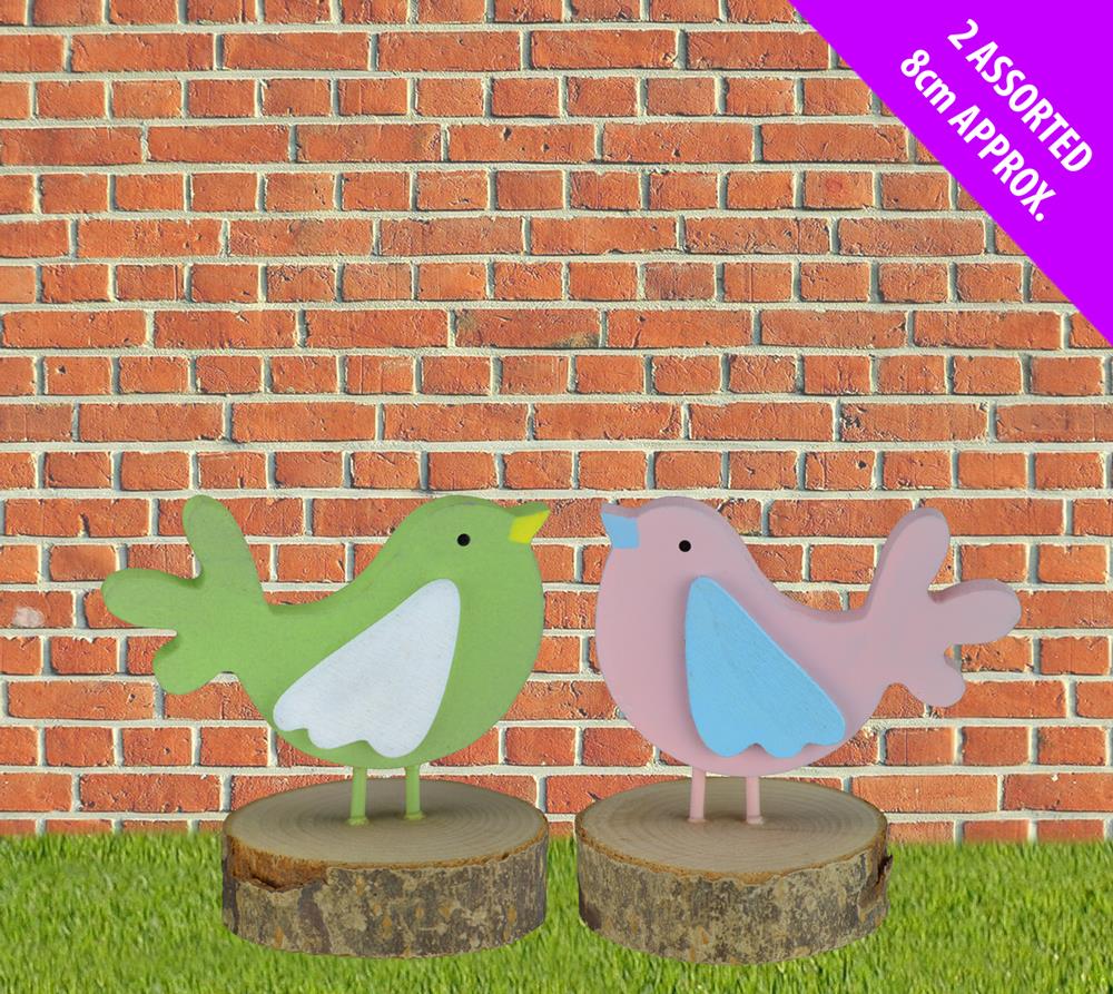 Wooden Bird On Log - Click Image to Close