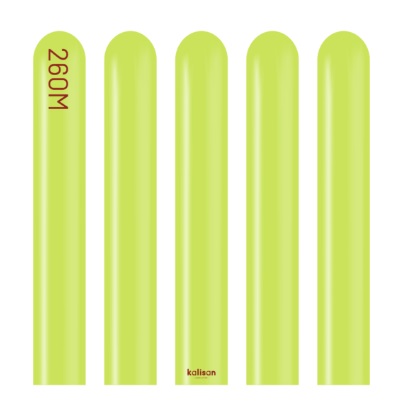 Kalisan 260 Modelling Standard Lime Green Balloon 100pc - Click Image to Close