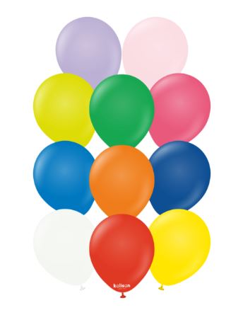 Kalisan 5" Standard Mix Latex Balloon 100 Pack - Click Image to Close