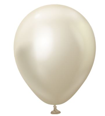 Kalisan 5" Mirror White Gold Latex Balloons 100 Pack - Click Image to Close