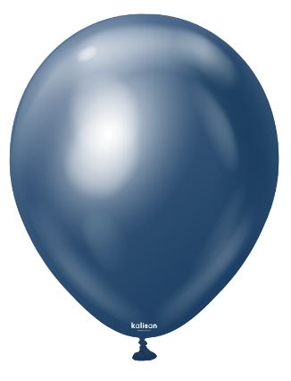 Kalisan 5" Mirror Navy Latex Balloon 100 Pack - Click Image to Close