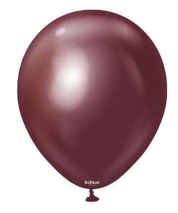 Kalisan 5" Mirror Burgundy Latex Balloon 100 Pack - Click Image to Close