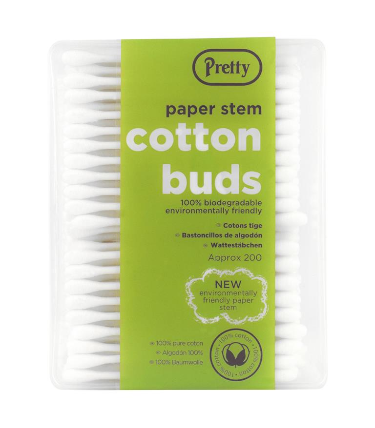 PRETTY COTTON BUDS 200 PAPER STEM - Click Image to Close